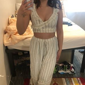 Ruffle trimmed jumpsuit